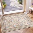 thumbnail image 1 of Toyoso 2x3 Traditional French Country Area Rug - Vintage Rose Floral Silicone Mat, 0.25" Low Pile Machine Washable Indoor Rug, Non-Slip Stain Resistant Bloom Pattern Accent Rug for Entryway, 1 of 9