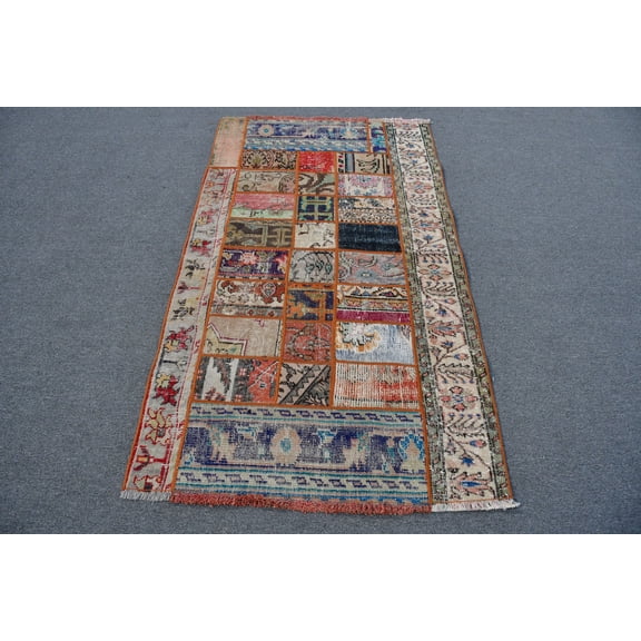 Accent Rug, Vintage Rug, Turkish Rug, Antique Carpet, 39x69 inches Beige Carpet, Patchwork Rug, Bedroom Carpet, Turkey Area Carpet, 12277