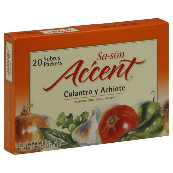 Accent Sa-son Premium Culantro & Achiote Coriander and Annatto Seasoning Packets, 20 Count 0.17oz