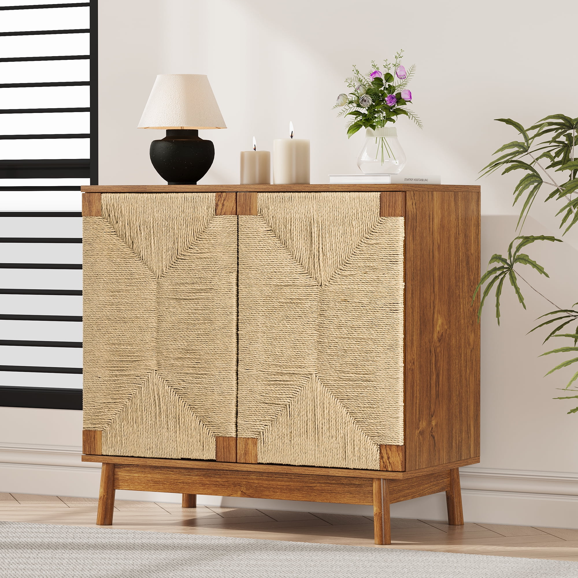 Accent Sideboard with Solid Wood Legs, Freestanding Buffet