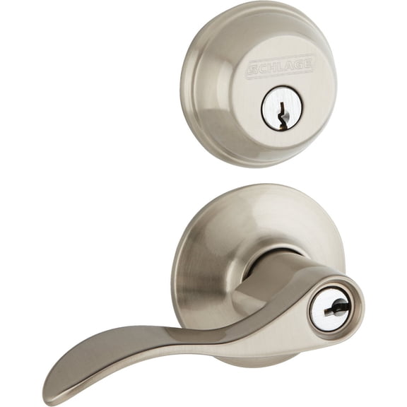 Accent Single Cylinder Deadbolt & Door Lever Combo Lockset - Single Pack