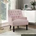 thumbnail image 1 of Accent Sofa Chair for Bedroom, Upholstered Armchair with Solid Wood Frame, Tufted Cushion Nail Head Trim, Single Sofa Chair for Living Room, Office, Pink Chenille, 1 of 7