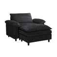 thumbnail image 1 of Accent Sofa Chair with Ottoman, Comfy Oversized Single Sofa, Couch Deep Seat Lounge Chair, Upholstered Armchair for Living Room/Bedroom/Office/Apartment, Black, 1 of 6