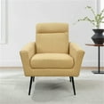 thumbnail image 1 of Accent Sofa Chairs, Single Sofa Leisure Armchair Upholstered Fabric Chair with Thicken Cushion & Metal Legs, Modern TV Armrest Seat Coffee Chair for Office Bedroom, 30''L*31''W*32''H, Yellow, 1 of 7