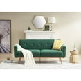 thumbnail image 1 of Accent Sofa, Convertible Loveseat Sofa Couch with 5 Golden Metal Leg and 2 Pillows, Velvet Sleeper Sofa for Living Room Bedroom Apartment, 1 of 6