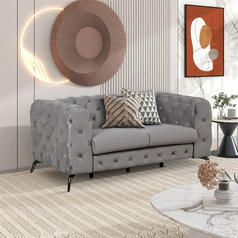 Accent Sofa Modern Velvet Upholstered