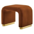 thumbnail image 1 of Accent Stool Chair Ottoman, Brown, Velvet, Living Kitchen Cafe Bistro Hospitality Restaurant, Modern Contemporary Boutique HB36442, 1 of 10