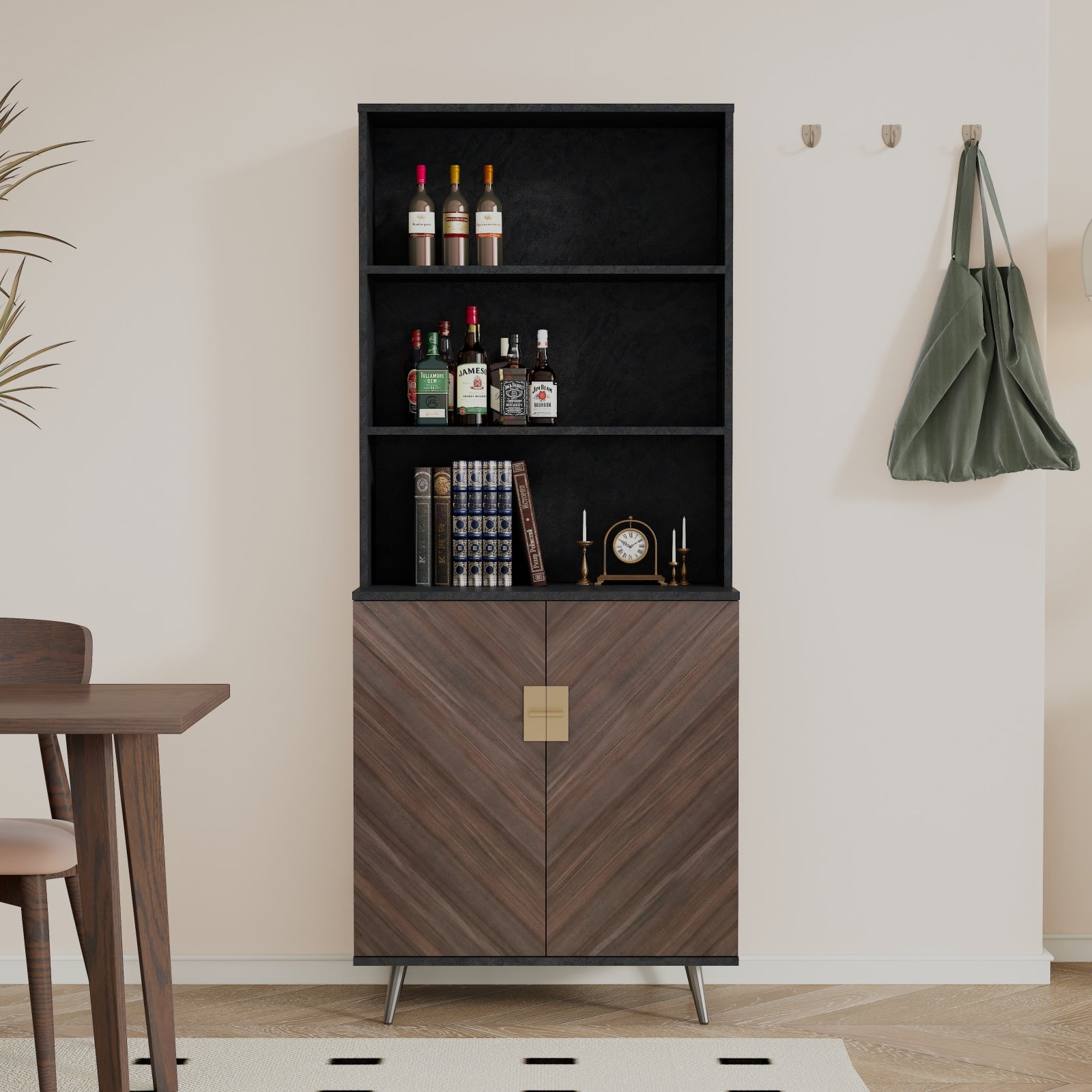 Accent Storage with Doors, Bar Buffet with Storage for Living Room