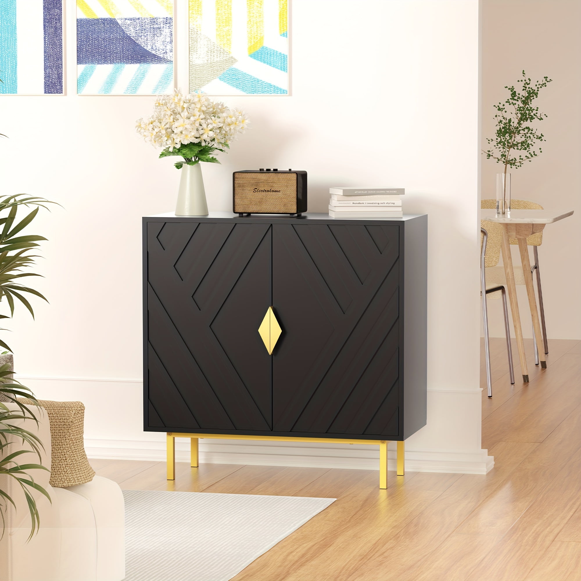 Accent Storage Cabinets, Buffet Sideboard Cabinets with Carved Doors ...