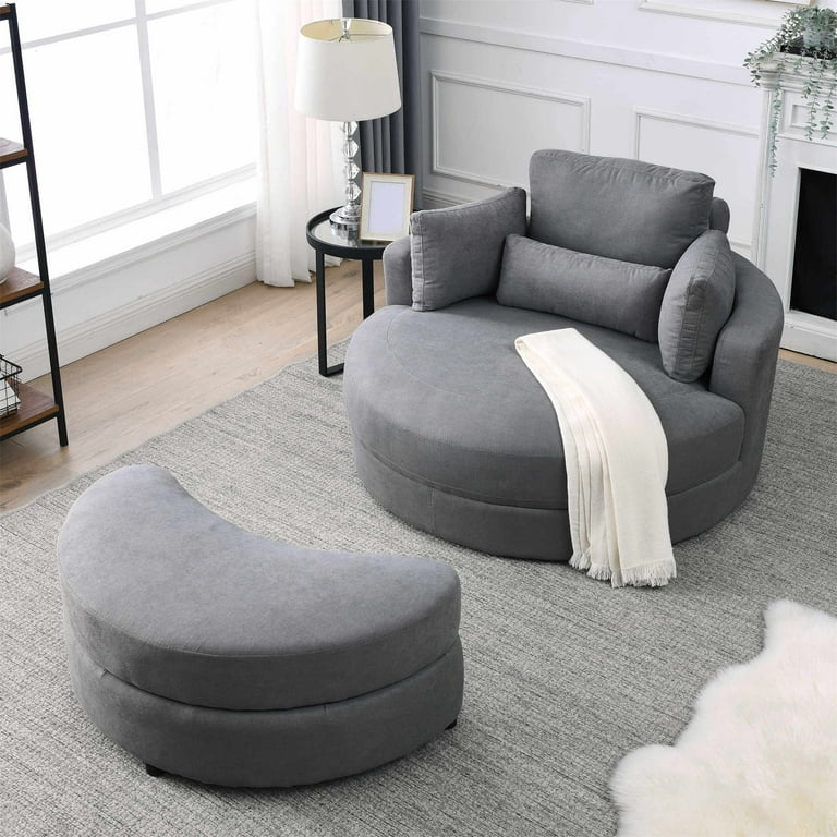Dark gray swivel chair deals