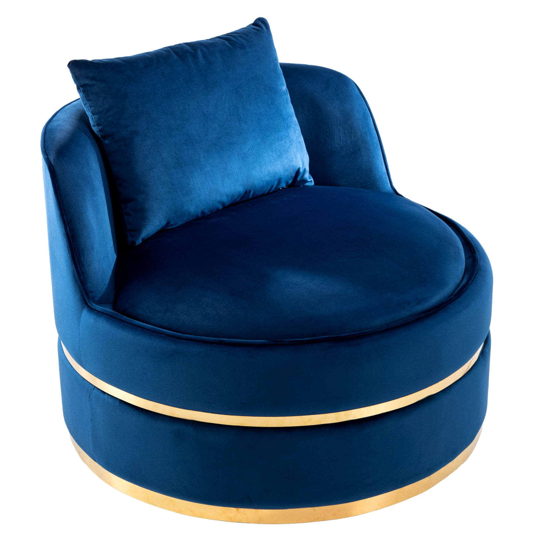 Accent Swivel Chair, Modern Velvet 360 Degree Barrel Chair OverSized