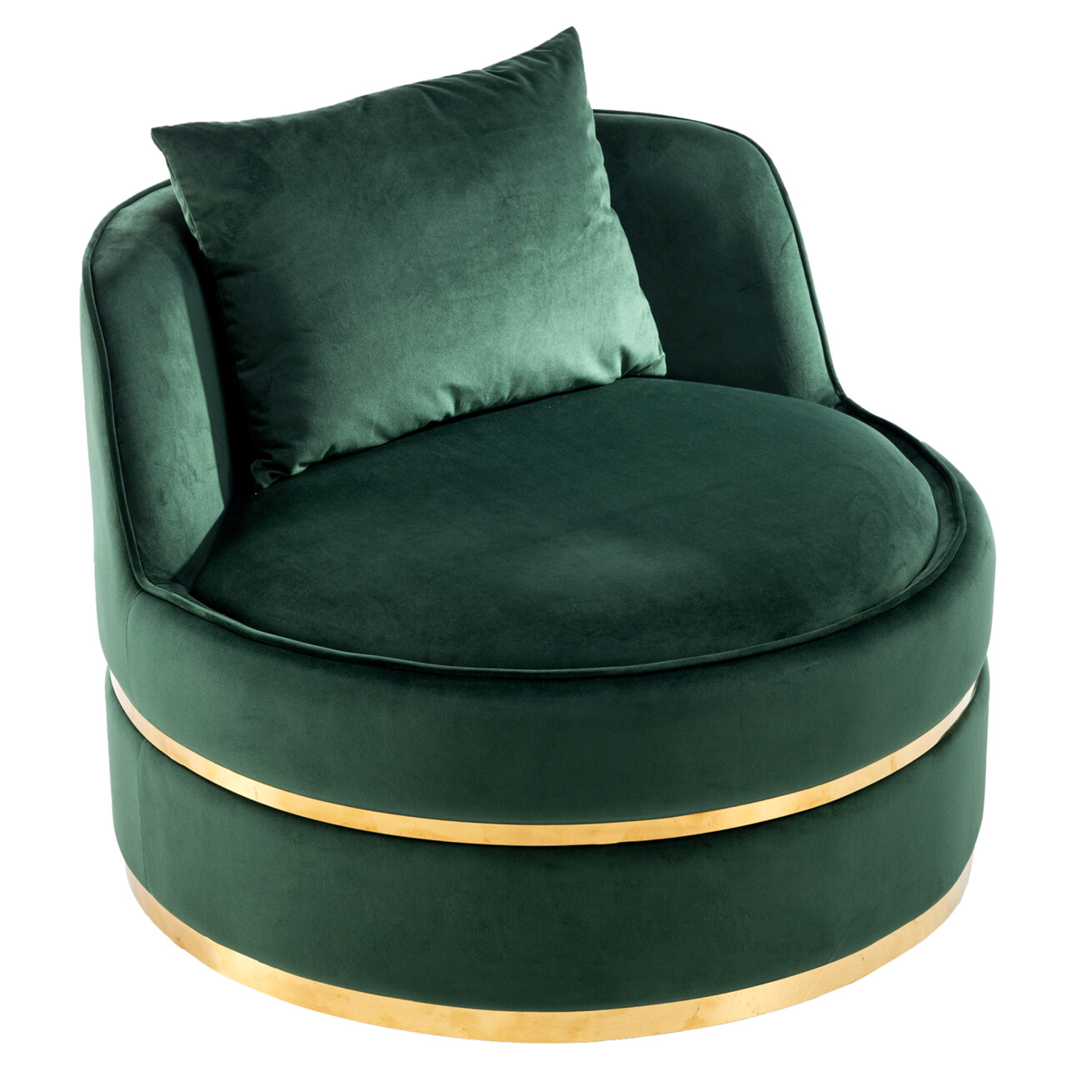 Accent Swivel Chair, Modern Velvet 360 Degree Barrel Chair OverSized