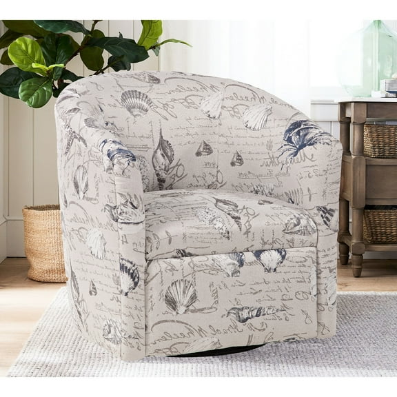 Accent Swivel Recliner - Comfortable , Gray Finish Chair For Small Spaces Style With Seat