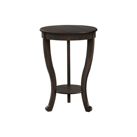 Accent Table - 2 Tier - Bedroom - End - Nightstand - Walnut - Round - Side