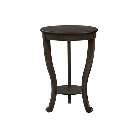 Accent Table - 2 Tier - Bedroom - End - Nightstand - Walnut - Round - Side