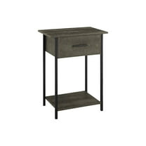 Accent Table - 2 Tier - Living Room - Side Table -Dark Bronze Laminate - Black