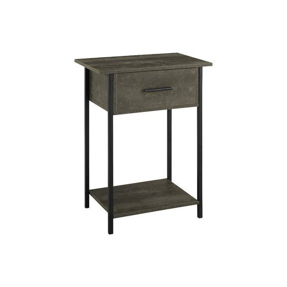 Accent Table - 2 Tier - Living Room - Side Table -Dark Bronze Laminate - Black