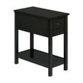 thumbnail image 1 of Accent Table - 2 Tier - Nightstand - Side Table - Storage Drawer - Black Veneer, 1 of 11