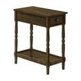 thumbnail image 1 of Accent Table - 2 Tier - Side Table - Lamp - Storage Drawer - Brown Veneer, 1 of 13