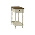 thumbnail image 1 of Accent Table, 2 Tier, End, Side Table, Nightstand, Bedroom, Narrow, Lamp, Storage Drawer, Brown Veneer, Antique White Veneer, Traditional, 1 of 6