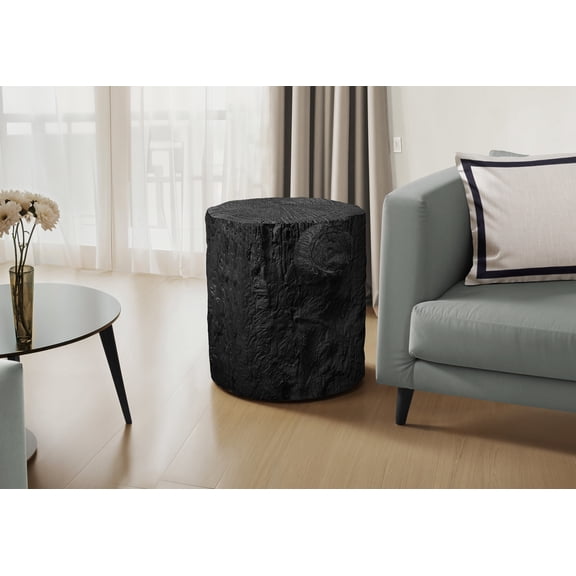 Accent Table, 25"H, Indoor Or Outdoor, Drum, End, Nightstand, Round, Side Table, Living Room, Bedroom, Black, Contemporary, Modern