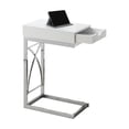 thumbnail image 1 of Accent Table C-shaped End Side Snack Bedroom Metal Glossy White, 1 of 5
