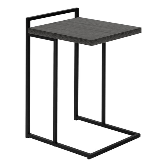 Accent Table C-shaped End Side Snack Living Room Bedroom Metal Grey