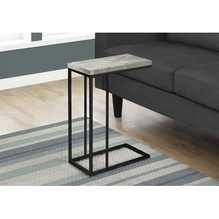 ACCENT TABLE - GREY RECLAIMED WOOD-LOOK / BLACK METAL