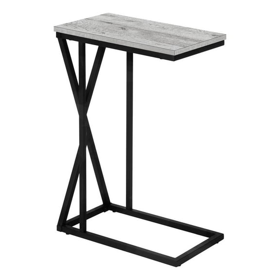 Accent Table C-shaped End Side Snack Living Room Bedroom Metal Grey