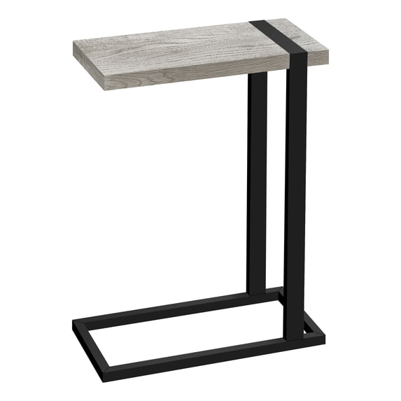 Contemporary Home Living 25" Gray and Black Farmhouse C Shaped Accent Table