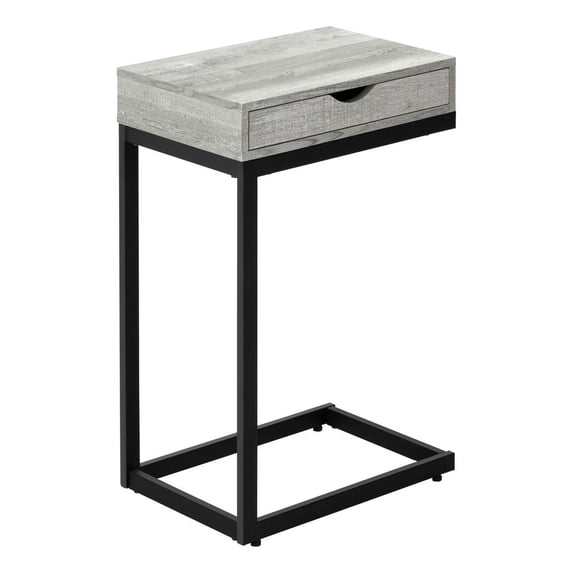 Accent Table C-shaped End Side Snack Living Room Bedroom Metal Grey