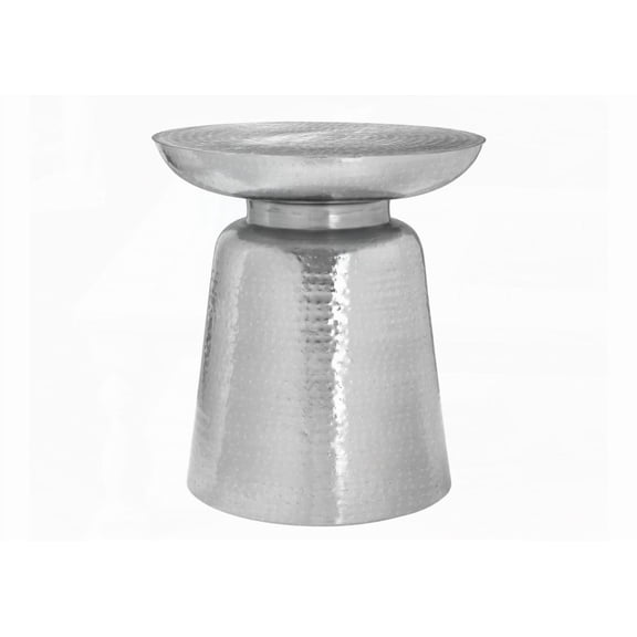 Accent Table, Chrome Metal, 22" High, Modern Living Room or Bedroom Decor