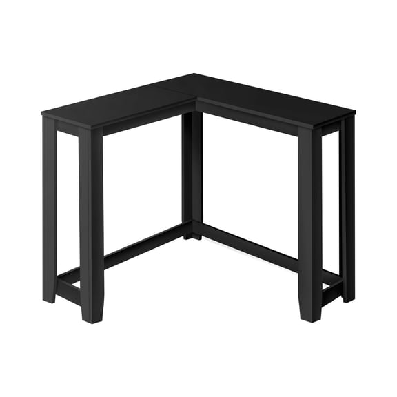 Accent Table, Console, Entryway, Narrow, Corner, Living Room, Bedroom, Black Laminate, Transitional - Particle Board Black - Corner Design Two-Tier Storage - Entryway Hallway - Modern Elegance
