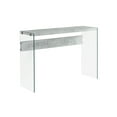 thumbnail image 1 of Accent Table, Console, Entryway, Narrow, Sofa, Living Room, Bedroom, Grey Laminate, Clear Tempered Glass, Contemporary, Modern, 1 of 6