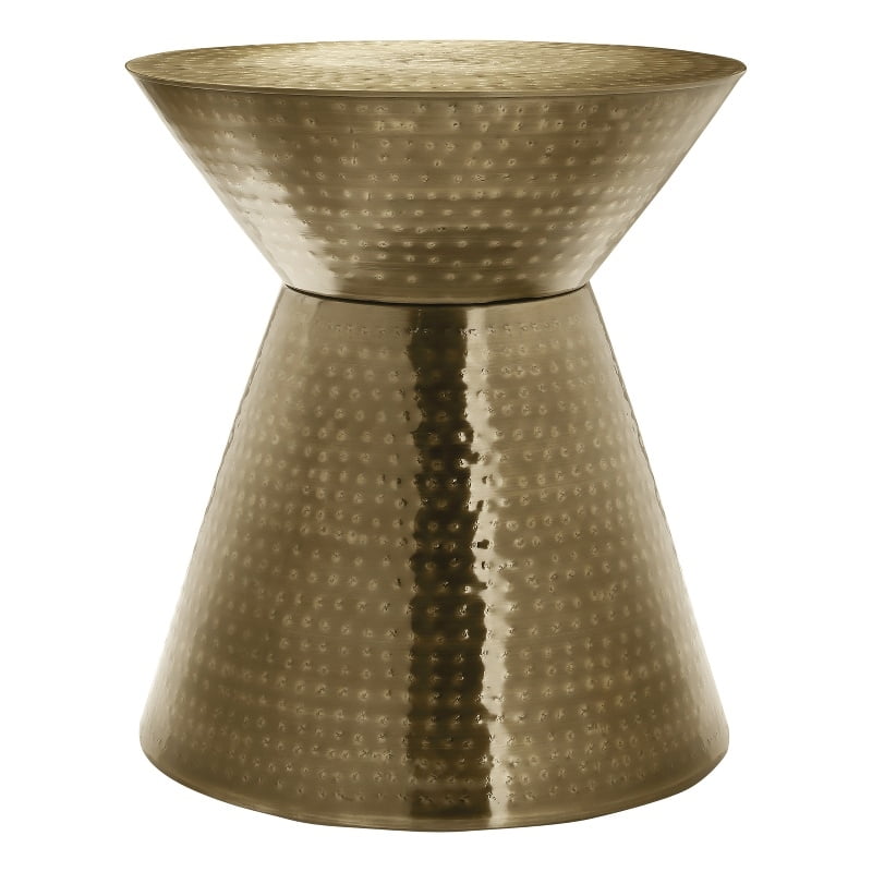 Accent Table Drum Side End Nightstand Lamp Bedroom Gold