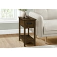 thumbnail image 1 of Accent Table, End, Side Table, Nightstand, 2 Tier, Narrow, Storage Drawer, Brown Veneer, Transitional, 1 of 10