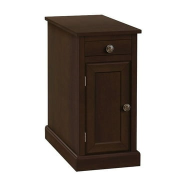 Accent Table - End - Side Table - Nightstand - Storage Drawer - Brown Veneer