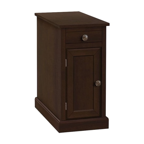 Accent Table - End - Side Table - Nightstand - Storage Drawer - Brown Veneer