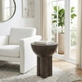thumbnail image 1 of Sculptural Concrete Small End Side Table for Living Room or Bedroom - Decorative Night Stand for Small Spaces, Home, and Patio - Bedside Drink Table for Sofa or Chair Placement Display - 18", Gray, 1 of 12