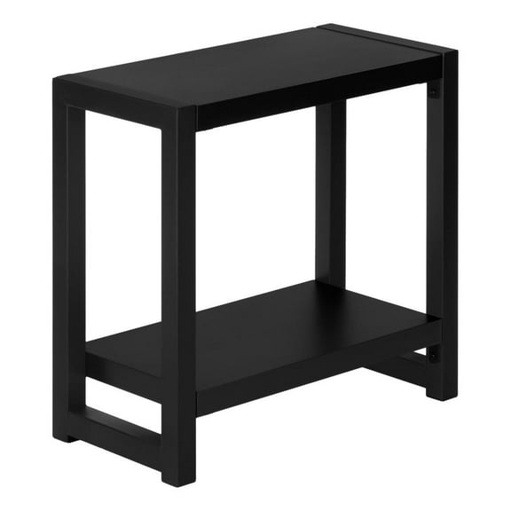 Accent Table Side End Narrow Small 2 Tier Bedroom Metal Black