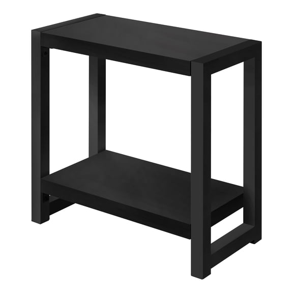 Accent Table Side End Narrow Small 2 Tier Bedroom Metal Black