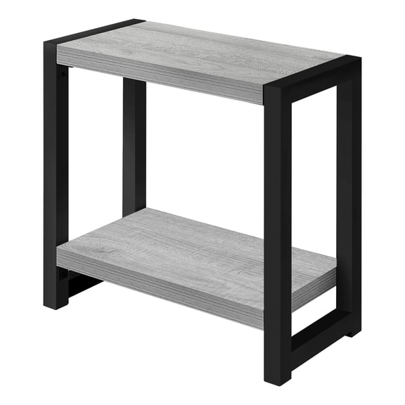 Accent Table Side End Narrow Small 2 Tier Bedroom Metal Grey