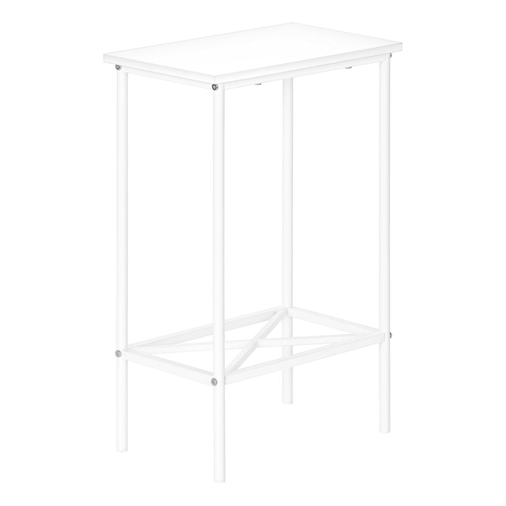 White Metal Rectangular 2-Tier Accent Table