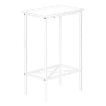Accent Table - Side - End - Narrow - Small - 2 Tier - Bedroom - White Laminate