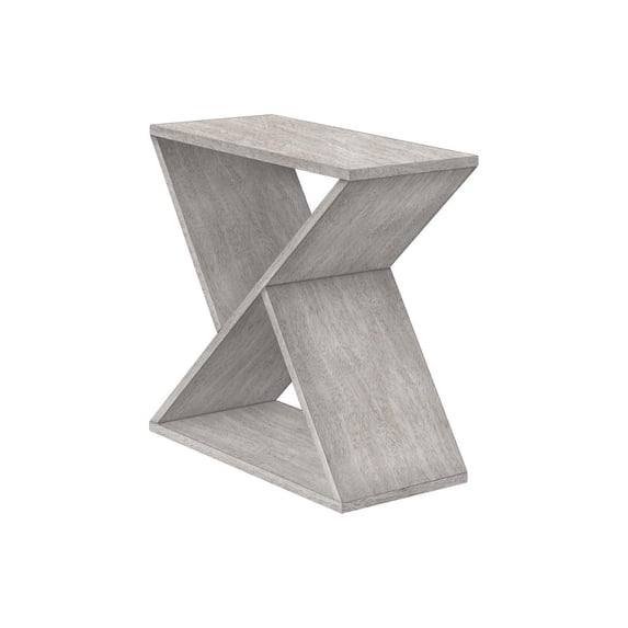 Accent Table - Side - End - Nightstand - Lamp - Gray Veneer - Contemporary