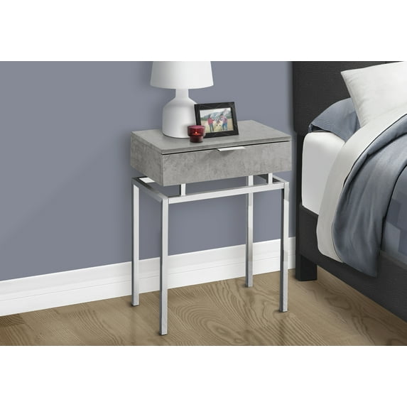 Monarch Specialties Accent Table, Side, End, Nightstand, Lamp, Living Room, Bedroom, Grey Laminate
