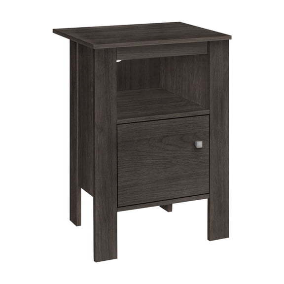 Accent Table, Side, End, Nightstand, Lamp Table, Storage, Brown Laminate, Transitional