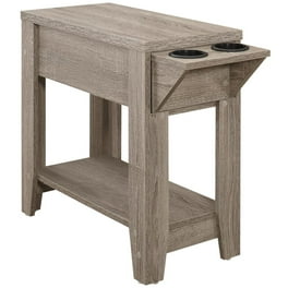 Side storage table with faux leather bin discount