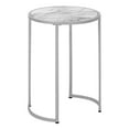 thumbnail image 1 of Accent Table Side Round End Lamp Bedroom Metal White Marble Look, 1 of 11