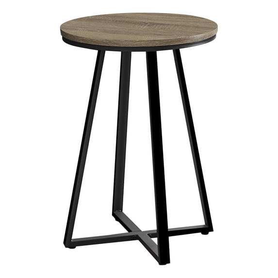 Accent Table Side Round End Nightstand Lamp Bedroom Metal Brown